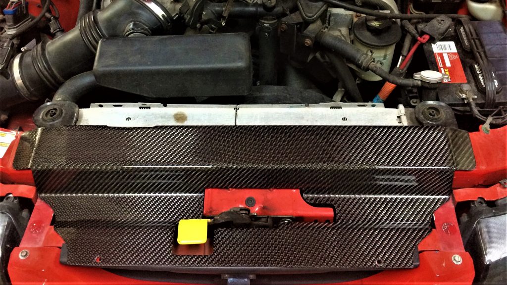 Installed Carbon Fiber Radiator Cover